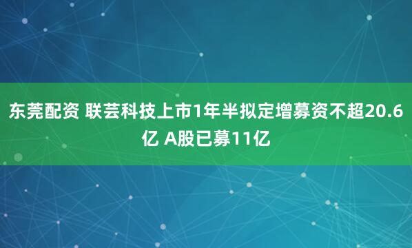 东莞配资 联芸科技上市1年半拟定增募资不超20.6亿 A股已募11亿